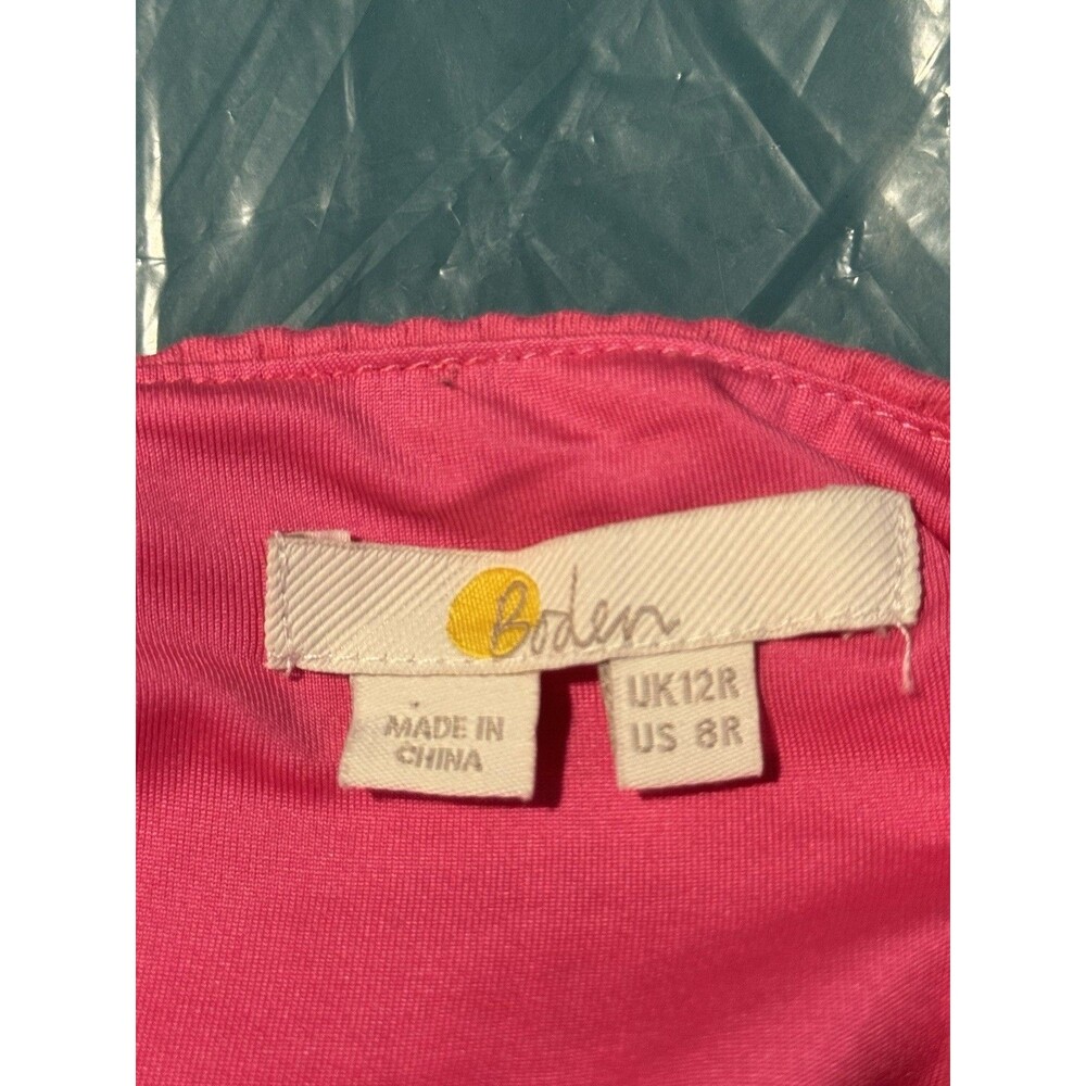 Boden Strappy Seersucker Midi Dress in Festival Pink Size 8R - Picture 8 of 10